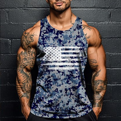 Men's Veterans Print Casual Vest