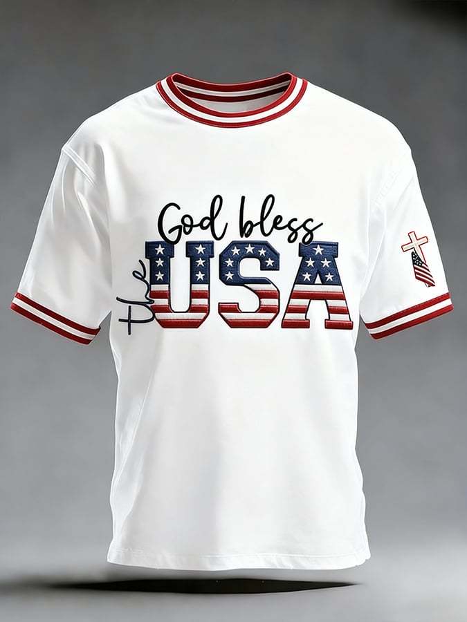 Men's 250th Anniversary of the United States Faith Print Short Sleeve T-shirt