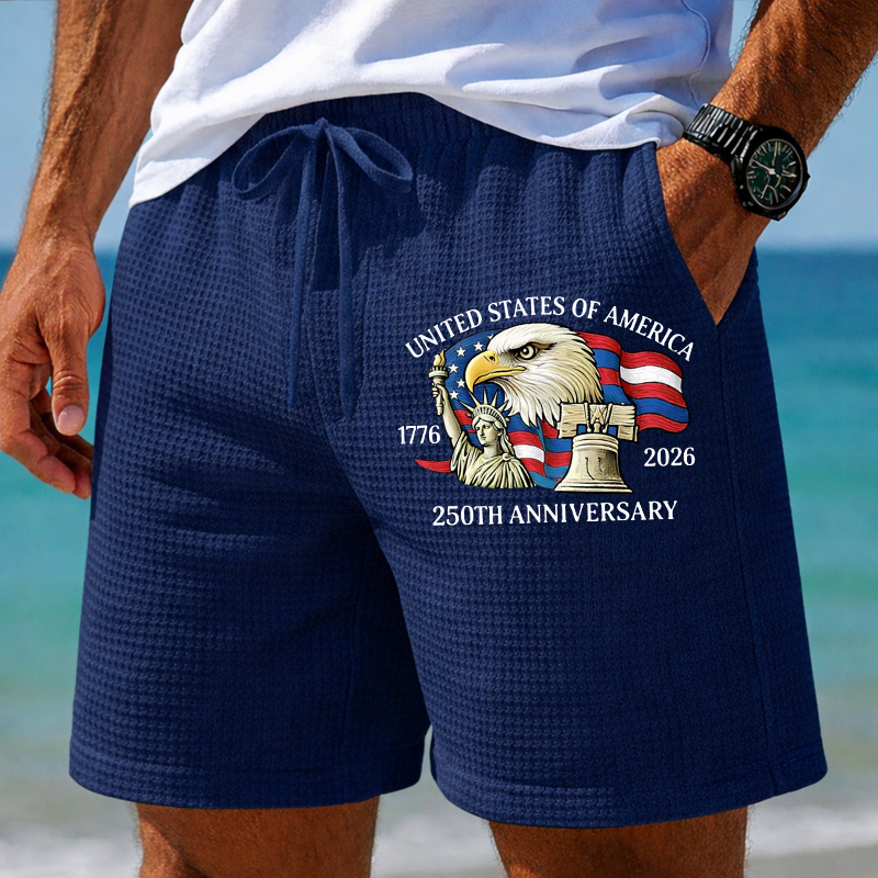 Men's 250th Anniversary  Printed Waffle Shorts