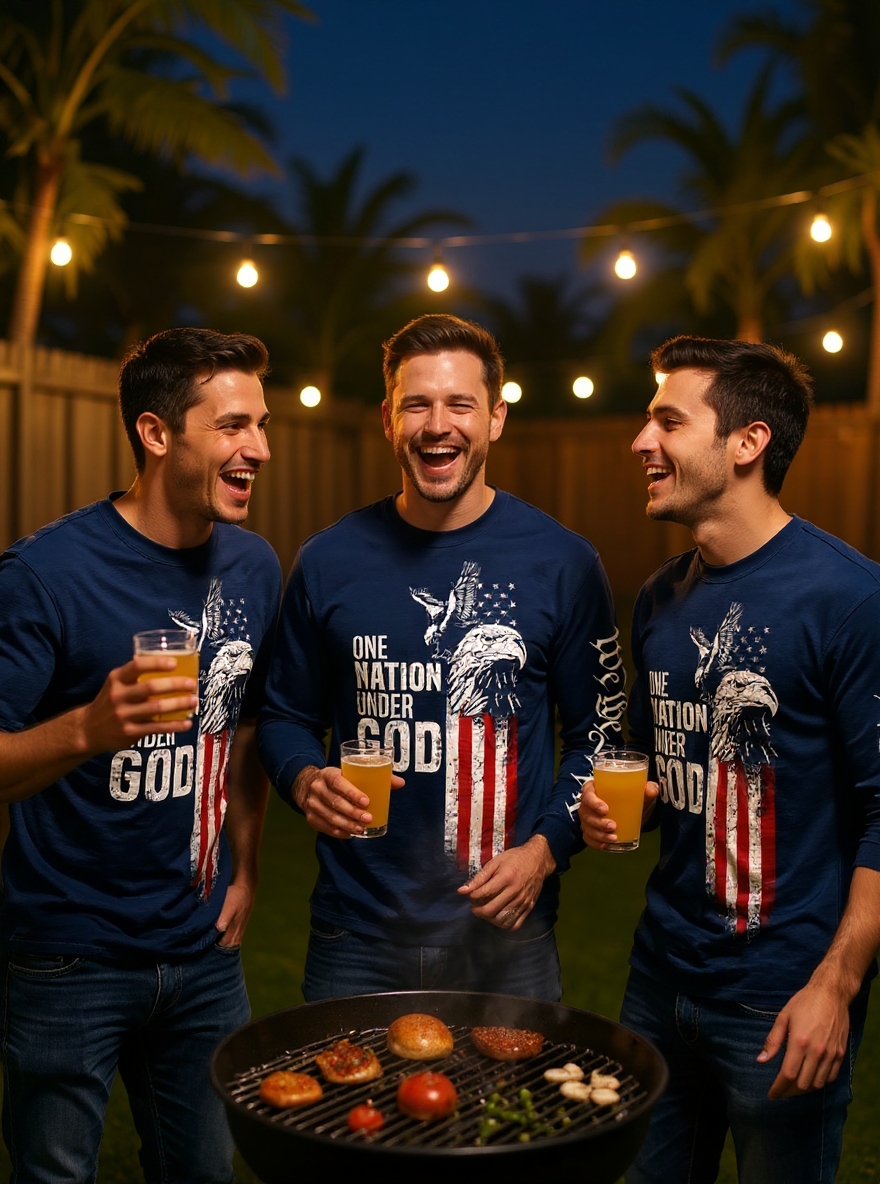 Men's Retro Faith Printed Casual Long-Sleeved Top