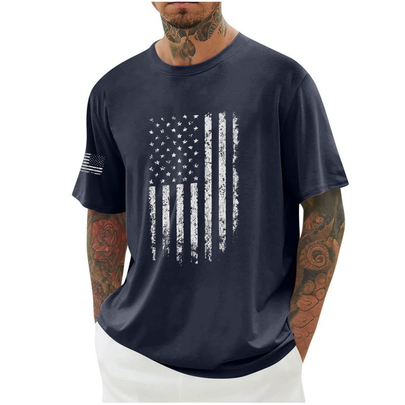 2026 Men's Patriotic Short-Sleeve Crew Neck T-Shirt!