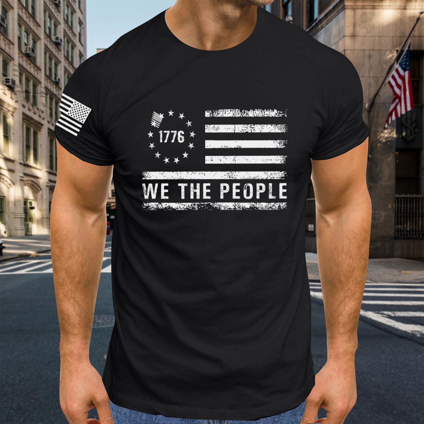 Men's Crew Neck Quick-Dry T-Shirt Commemorating the 250th Anniversary of the Founding of the United States!