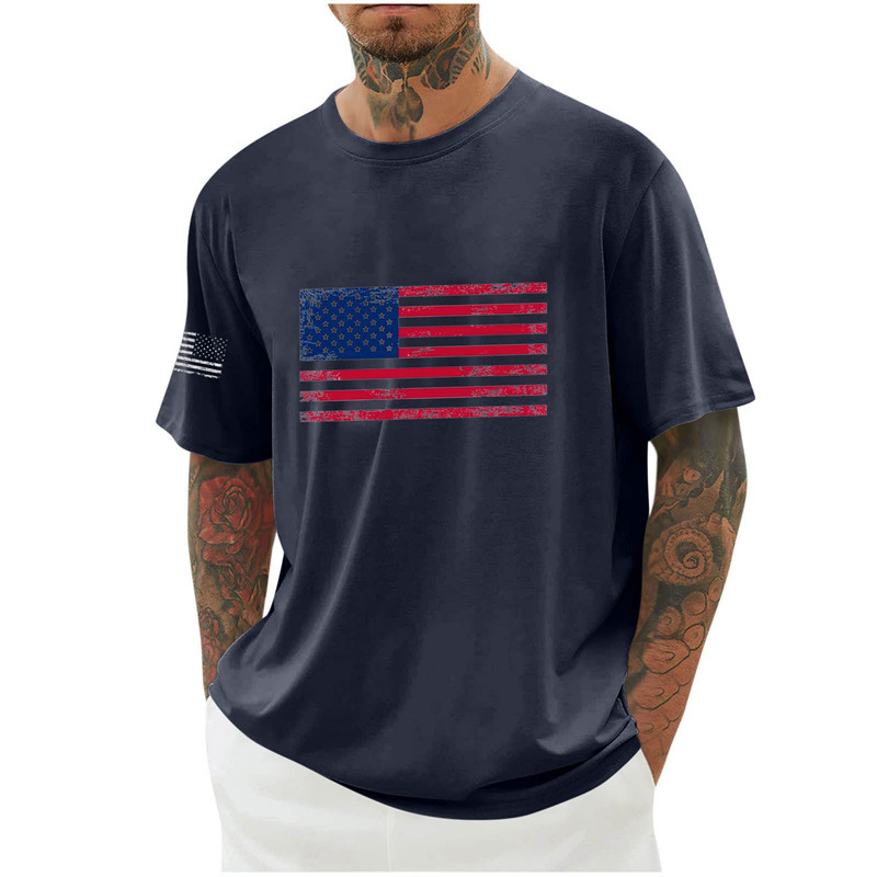 2026 Men's Patriotic Short-Sleeve Crew Neck T-Shirt!