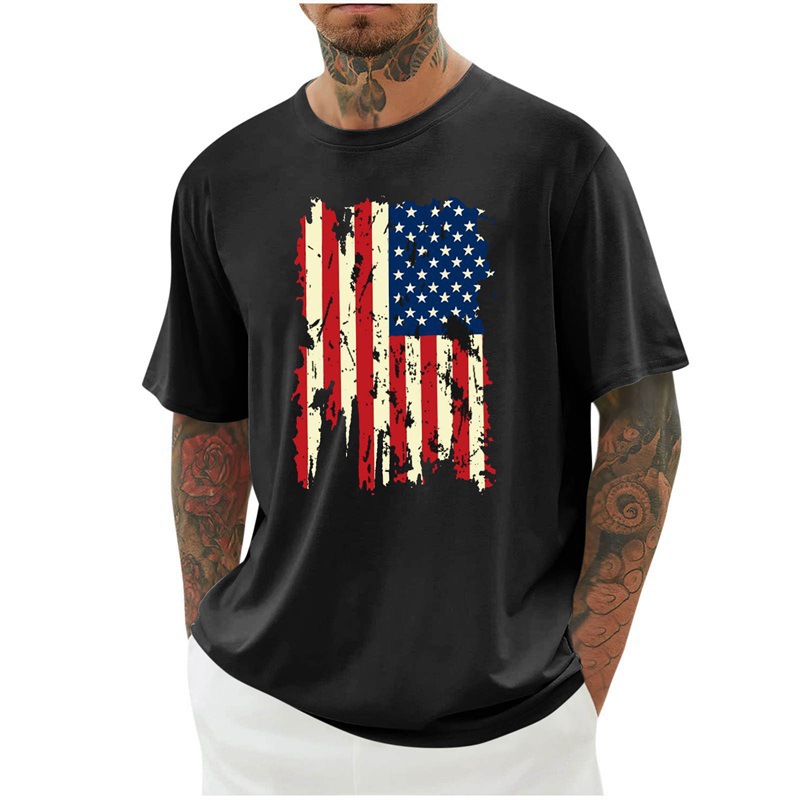 2026 Men's Patriotic Short-Sleeve Crew Neck T-Shirt!