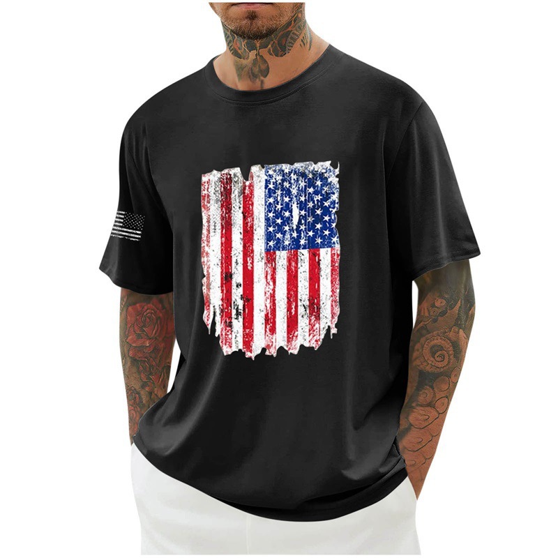 2026 Men's Patriotic Short-Sleeve Crew Neck T-Shirt!