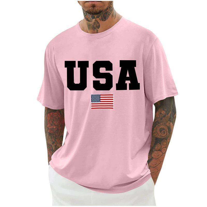 2026 Men's Patriotic Short-Sleeve Crew Neck T-Shirt!