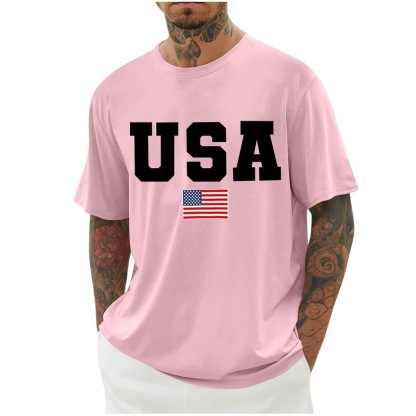 2026 Men's Patriotic Short-Sleeve Crew Neck T-Shirt!