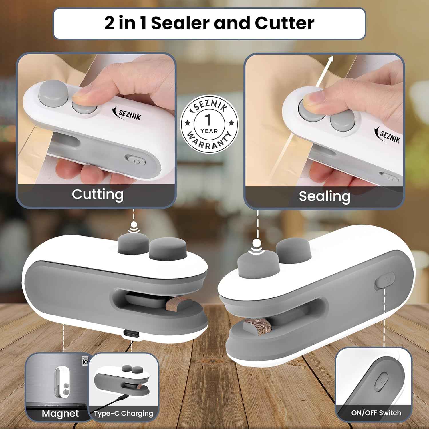 Portable Food Sealing Machine - Mini Heat Sealer for Kitchen Storage
