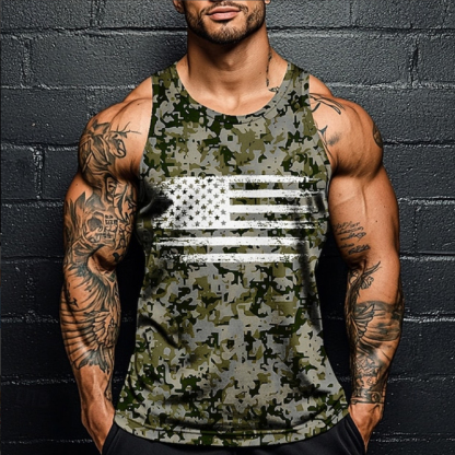 Men's Veterans Print Casual Vest