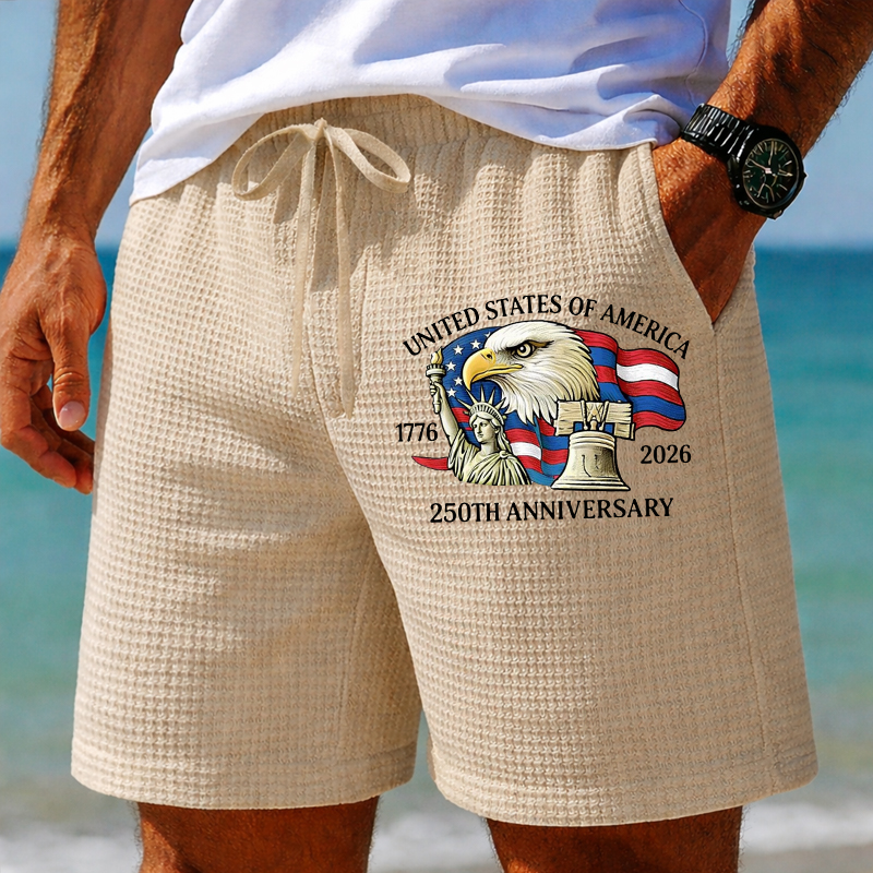 Men's 250th Anniversary  Printed Waffle Shorts