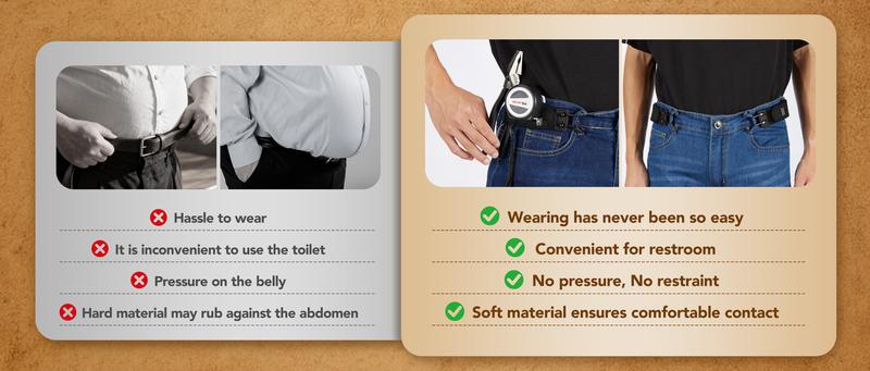 HAILTH Tactical Metal Hook Elastic Belt (Unisex) - Patented No - Buckle Invisible Design | Soft Adjustable Side TikTokShopBlackFriday