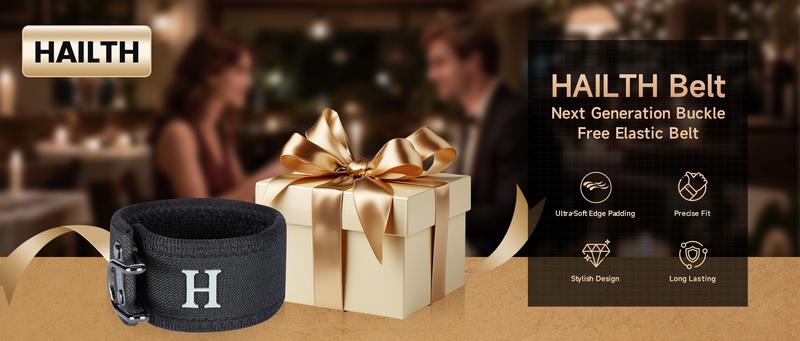 HAILTH Tactical Metal Hook Elastic Belt (Unisex) - Patented No - Buckle Invisible Design | Soft Adjustable Side TikTokShopBlackFriday