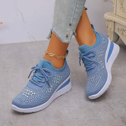 🌸👟Rhinestones-Embellished Breathable Mesh Sneakers（49% OFF）
