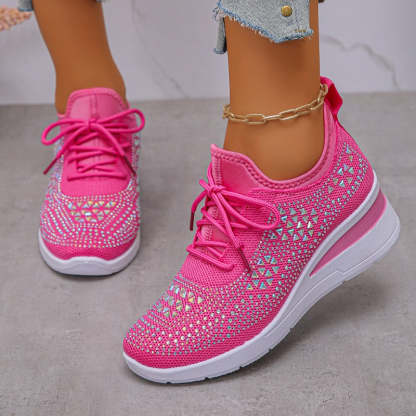 🌸👟Rhinestones-Embellished Breathable Mesh Sneakers（49% OFF）