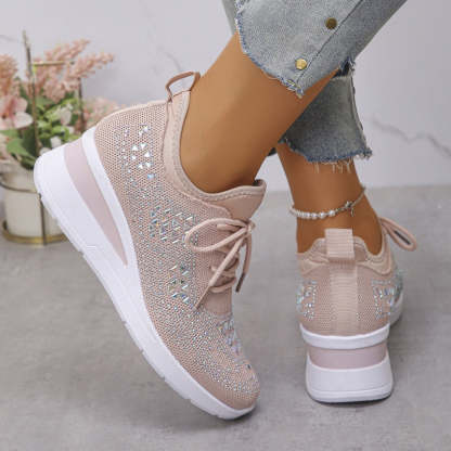 🌸👟Rhinestones-Embellished Breathable Mesh Sneakers（49% OFF）