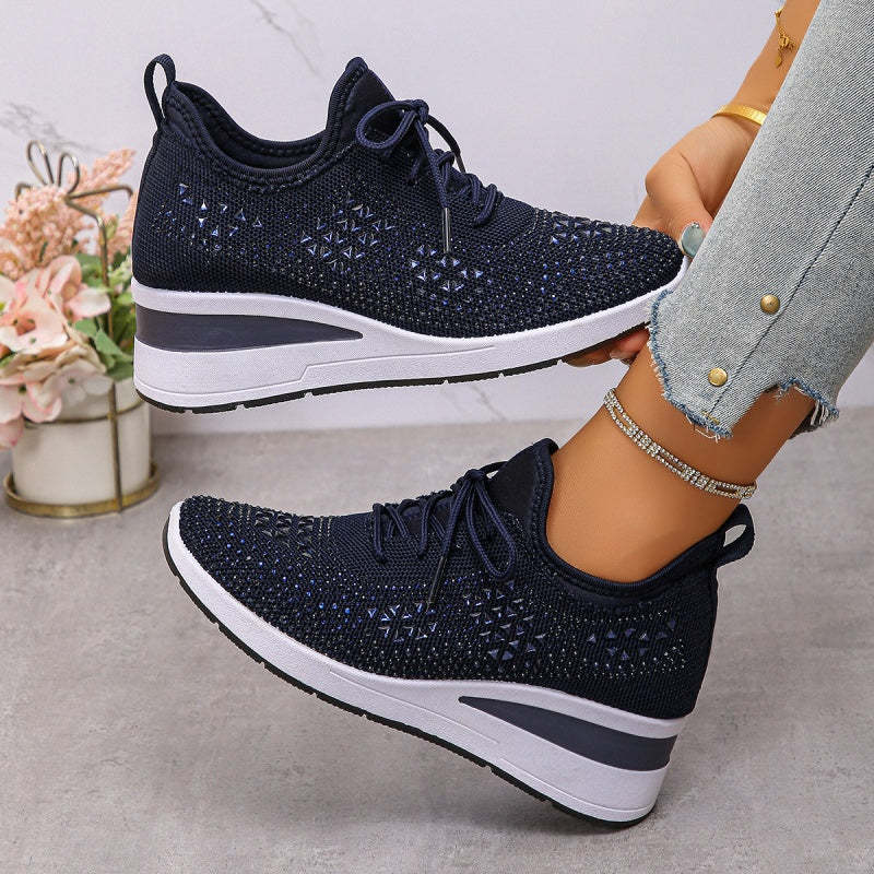 🌸👟Rhinestones-Embellished Breathable Mesh Sneakers（49% OFF）