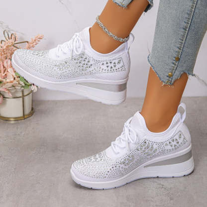 🌸👟Rhinestones-Embellished Breathable Mesh Sneakers（49% OFF）