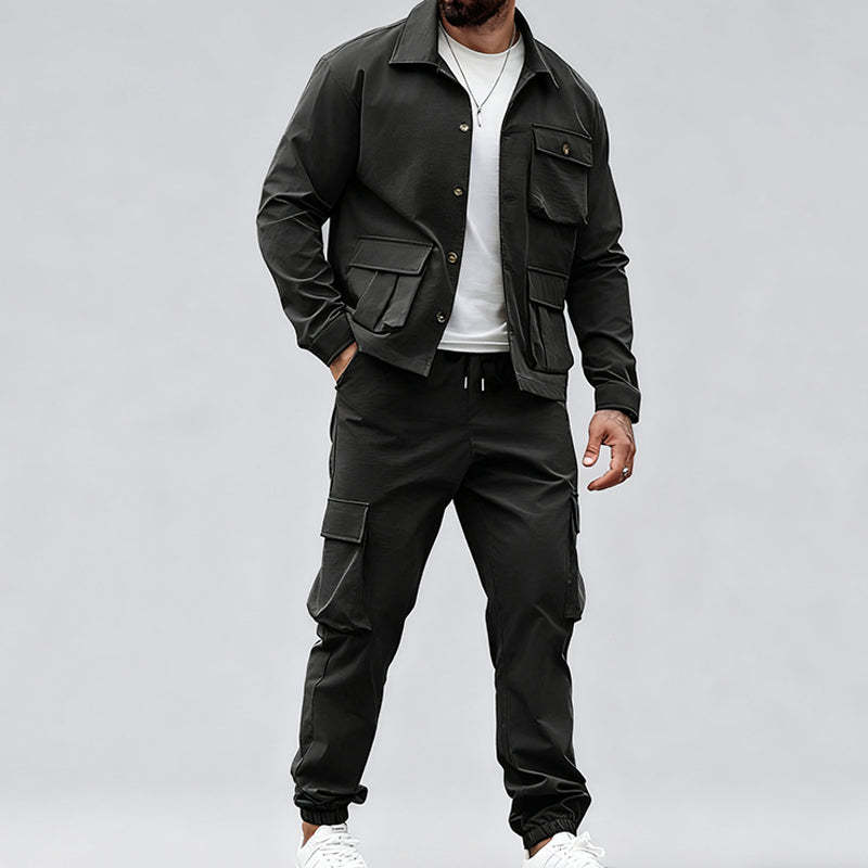 🔥Free Shipping🔥Retro Jacket & Cargo Pants 2-Piece Set