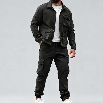 🔥Free Shipping🔥Retro Jacket & Cargo Pants 2-Piece Set