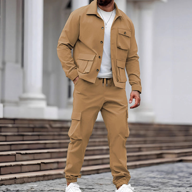 🔥Free Shipping🔥Retro Jacket & Cargo Pants 2-Piece Set