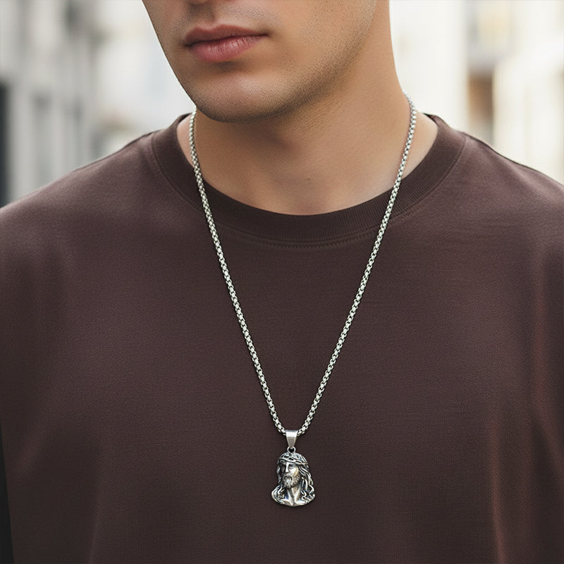✝️📿Jesus head pendant necklace!