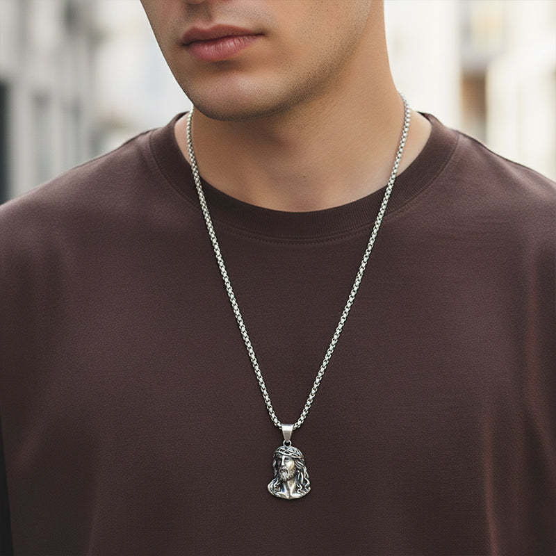 ✝️📿Jesus head pendant necklace!