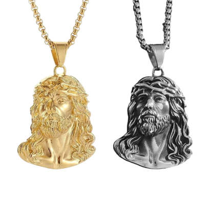 ✝️📿Jesus head pendant necklace!