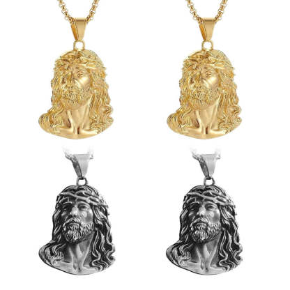 ✝️📿Jesus head pendant necklace!