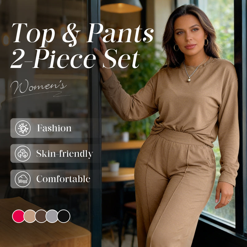 😌 Women's Comfortable Casual Luxury Suit | Long-sleeved Top and Pants Set | All-Day Comfort Combination!