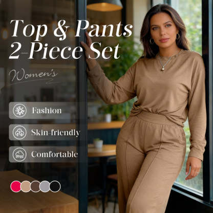 😌 Women's Comfortable Casual Luxury Suit | Long-sleeved Top and Pants Set | All-Day Comfort Combination!