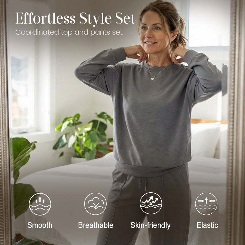 😌 Women's Comfortable Casual Luxury Suit | Long-sleeved Top and Pants Set | All-Day Comfort Combination!