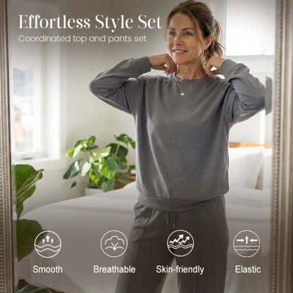 😌 Women's Comfortable Casual Luxury Suit | Long-sleeved Top and Pants Set | All-Day Comfort Combination!