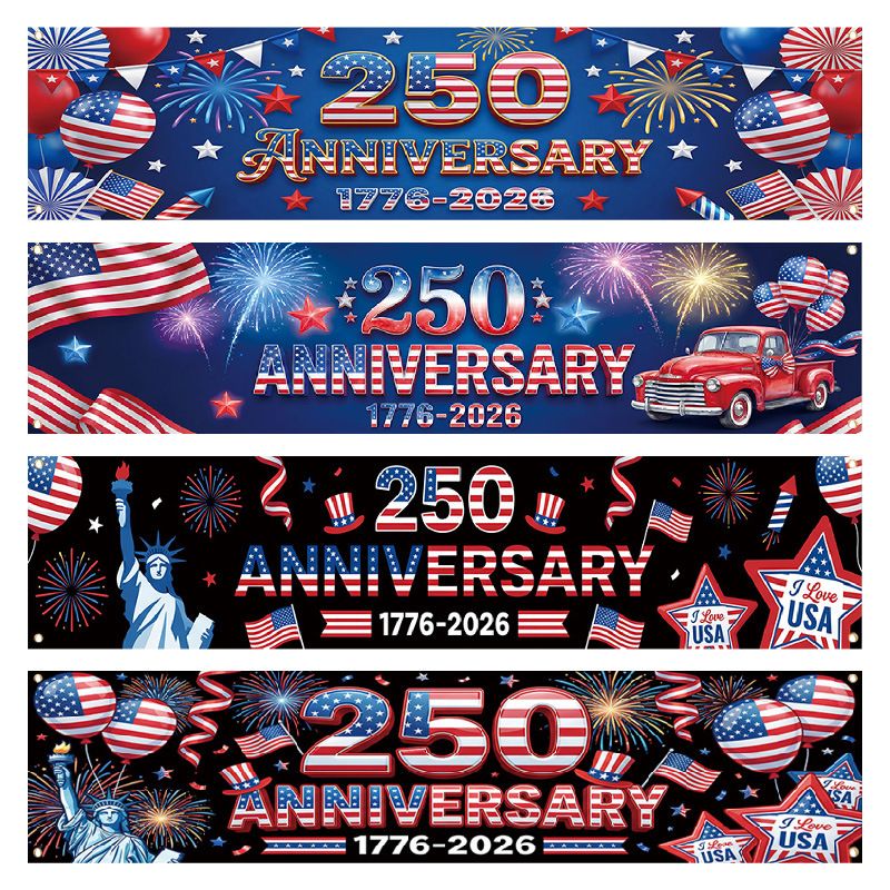 US 250th Anniversary Outdoor Patio Porch Decoration Backdrop