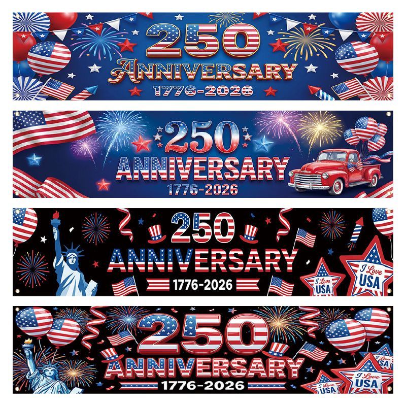 US 250th Anniversary Outdoor Patio Porch Decoration Backdrop