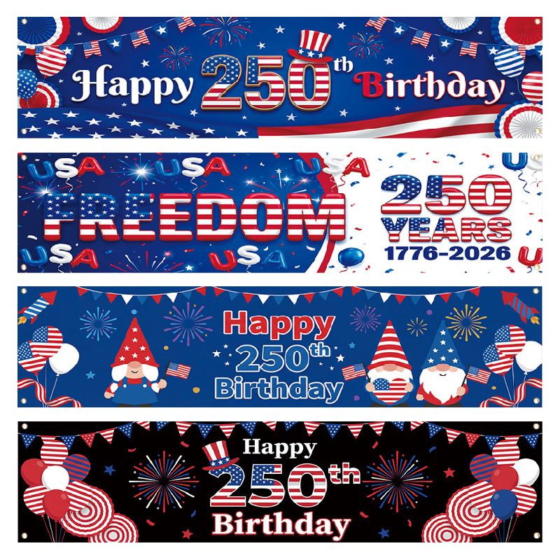 US 250th Anniversary Outdoor Patio Porch Decoration Backdrop