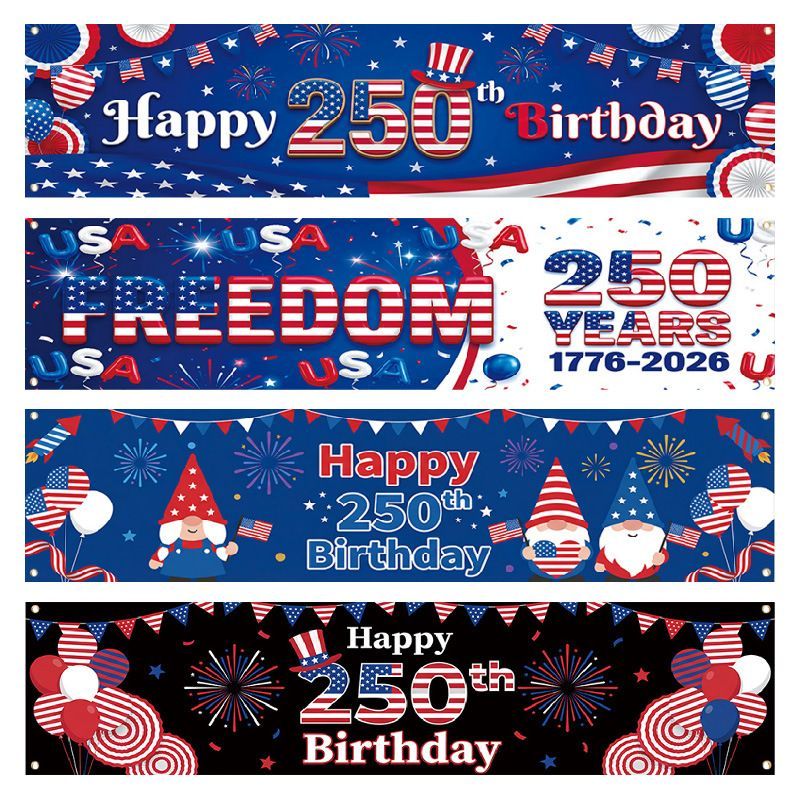 US 250th Anniversary Outdoor Patio Porch Decoration Backdrop