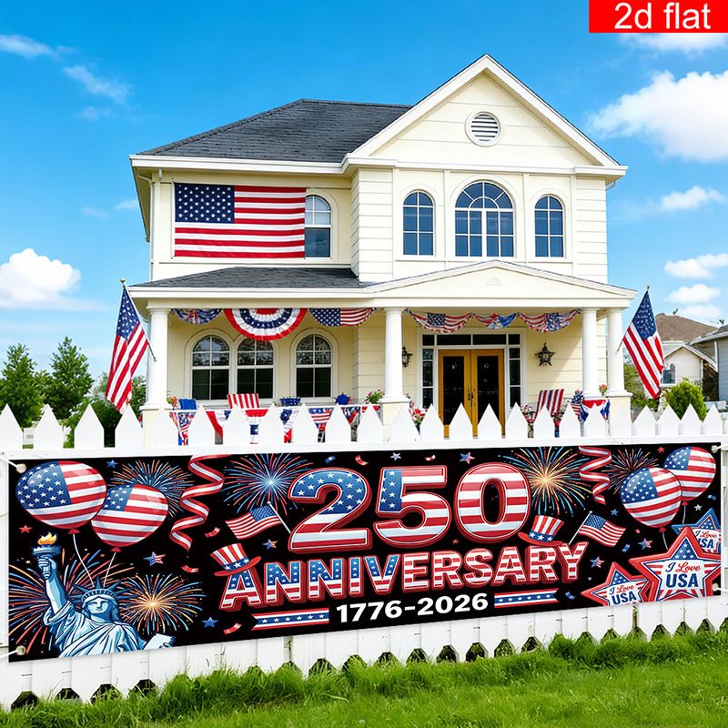 US 250th Anniversary Outdoor Patio Porch Decoration Backdrop