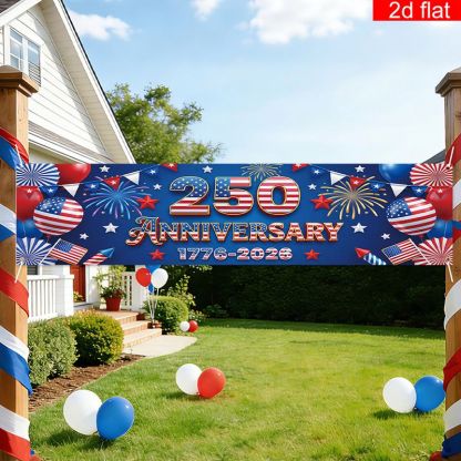 US 250th Anniversary Outdoor Patio Porch Decoration Backdrop