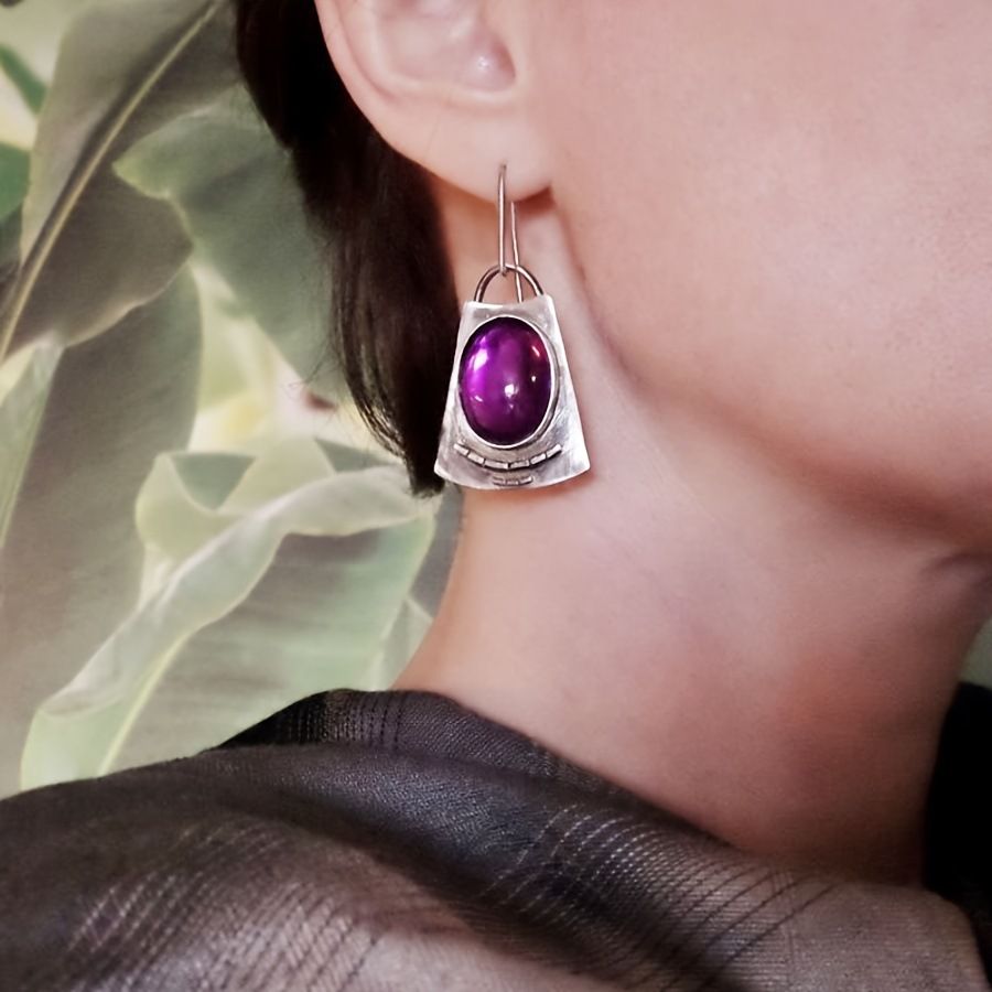 Vintage silver crystal earrings