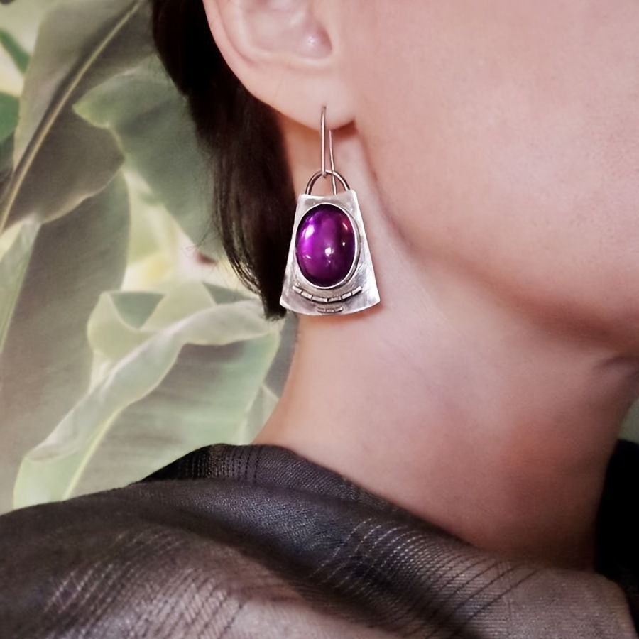 Vintage silver crystal earrings