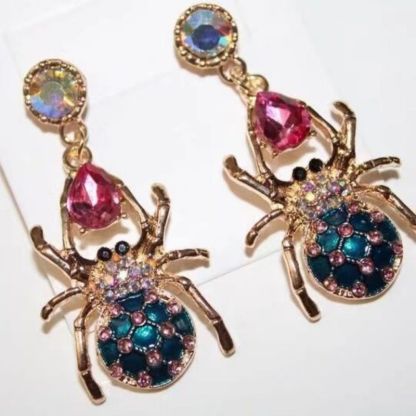 Dazzling rhinestone spider crystal earrings 