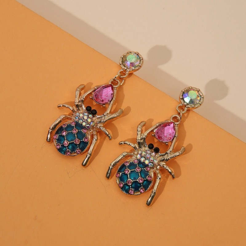 Dazzling rhinestone spider crystal earrings 