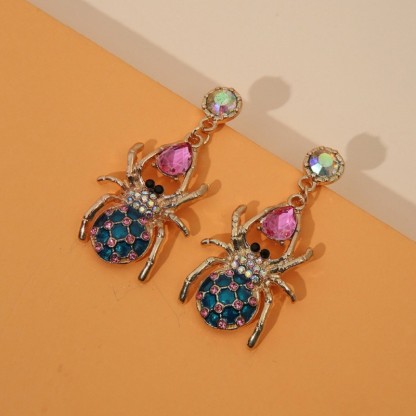 Dazzling rhinestone spider crystal earrings 
