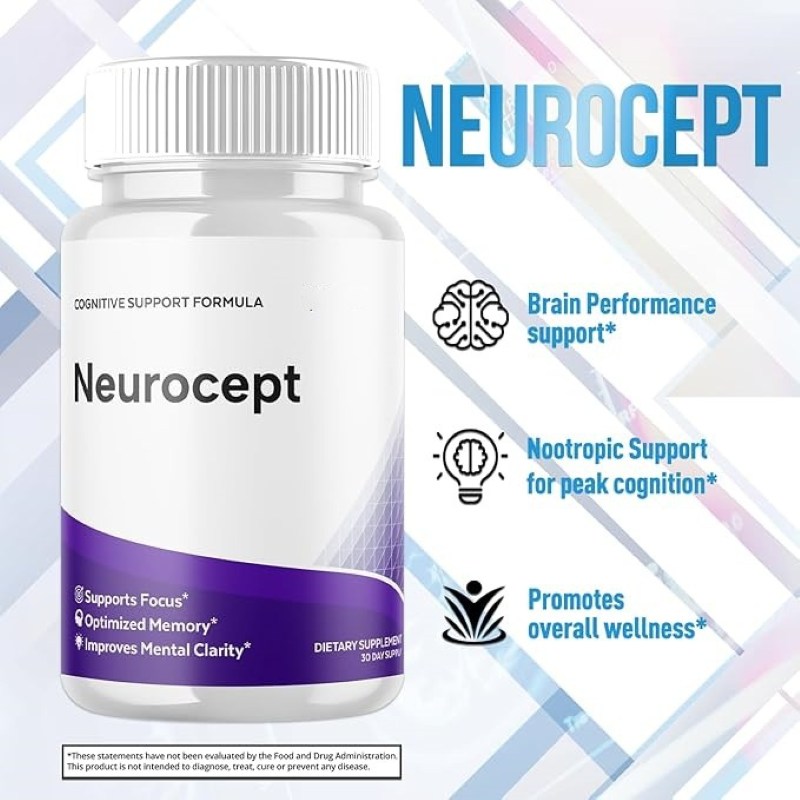Neurocept Advanced Brain & Memory Support Supplement – Natural Formula for Focus, Clarity & Cognitive Performance
