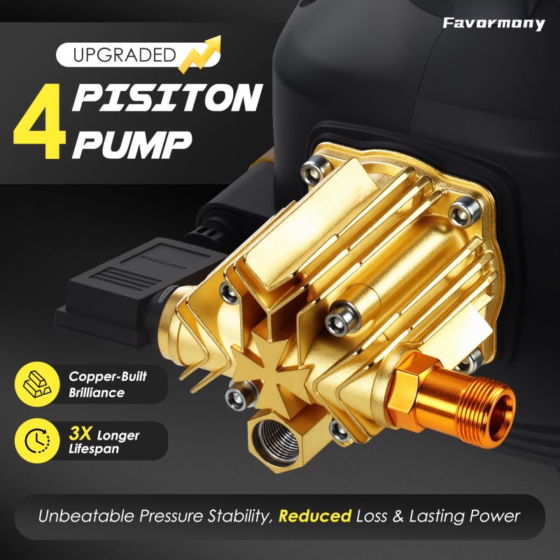 Portable Compact Pressure Cleaner, Power Cleaner with 33FT Flexible Extension Hose, 3 Nozzles, Foam Cannon for Cars, Patios, Driveways