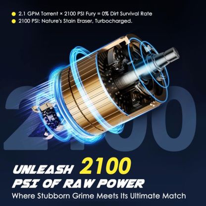 Portable Compact Pressure Cleaner, Power Cleaner with 33FT Flexible Extension Hose, 3 Nozzles, Foam Cannon for Cars, Patios, Driveways