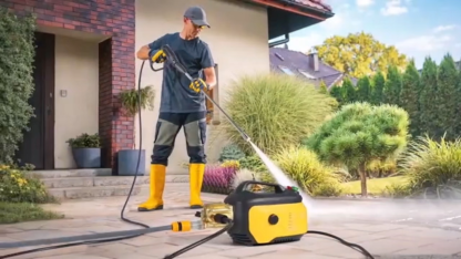 Portable Compact Pressure Cleaner, Power Cleaner with 33FT Flexible Extension Hose, 3 Nozzles, Foam Cannon for Cars, Patios, Driveways