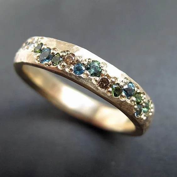 VINTAGE GOLD COLORFUL RING