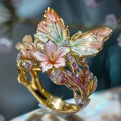 VINTAGE GOLDEN BRIMHAVEN FLORAL RING