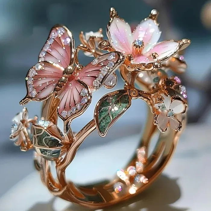 VINTAGE GOLDEN PRIFDDINAS FLORAL RING